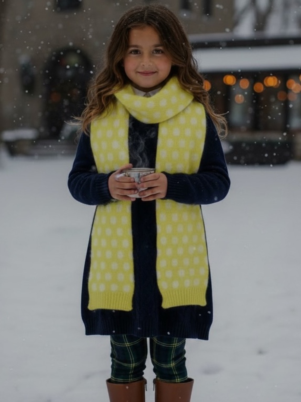 Crewcuts kids polka dots scarf double sided
